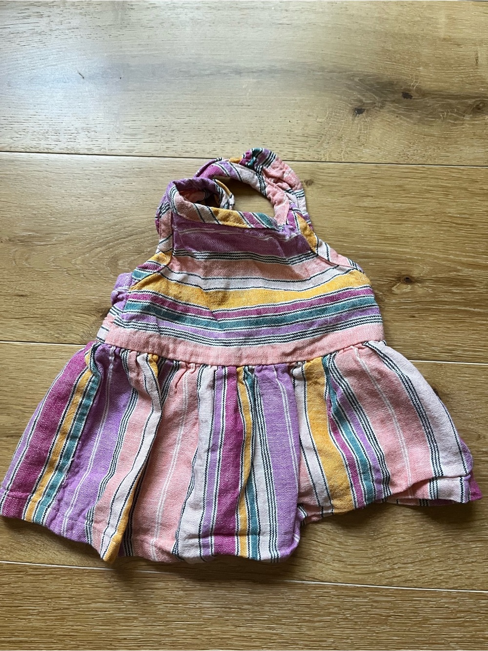 6m Carter's Pink, Yellow & Purple Striped Baby Bib Dress